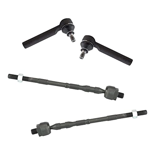 TRQ Front Inner and Outer Tie Rod Set Compatible with 2003-2008 Subaru Forester 2004-2011 Impreza 2010-2014 Legacy Outback - Image 1