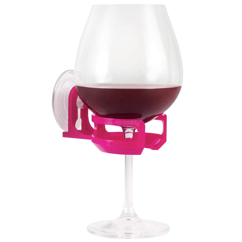 The Original SipCaddy Shower Beer  Bath Wine Holder  Portable Cupholder  Shower Caddy  Drink Holder for Beer  Wine  AmericanMade Suction Cup  The Best  Pink