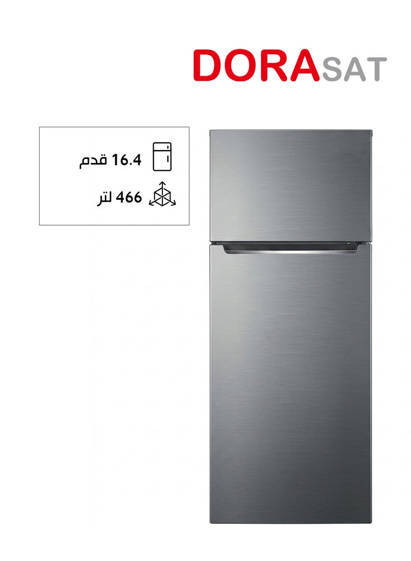 Dora Sat Two-door refrigerator - 16.4 cu ft - 466 L - Steam - Stainless steel - DS470NF - Image 1