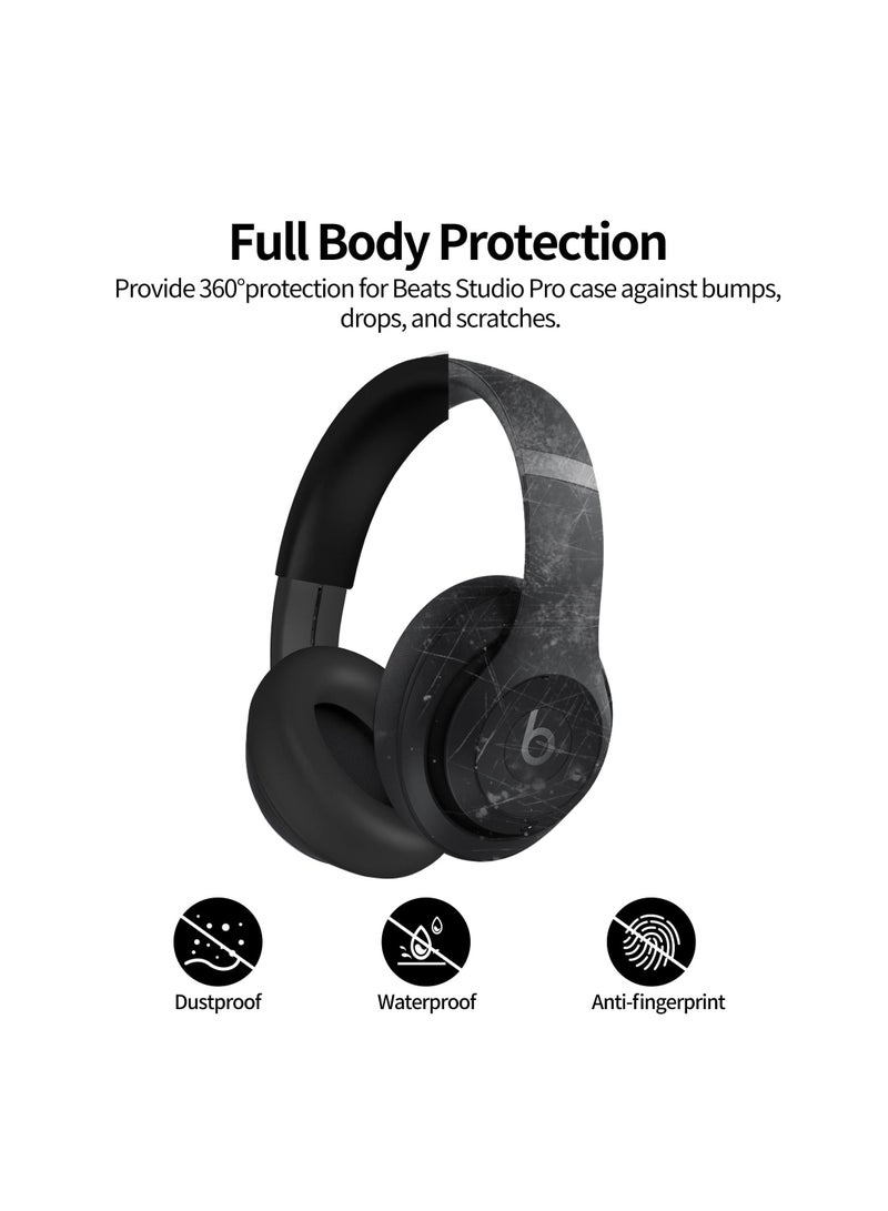 Silicone Case for Beats Studio Pro, 3 in 1 Anti-Scratch Ear Pad Case Cover/Shell Cover/Headband Cover for Beats Studio Pro, Accessories Soft Silicone Skin Protector for Beats Studio Pro, Black - Image 2