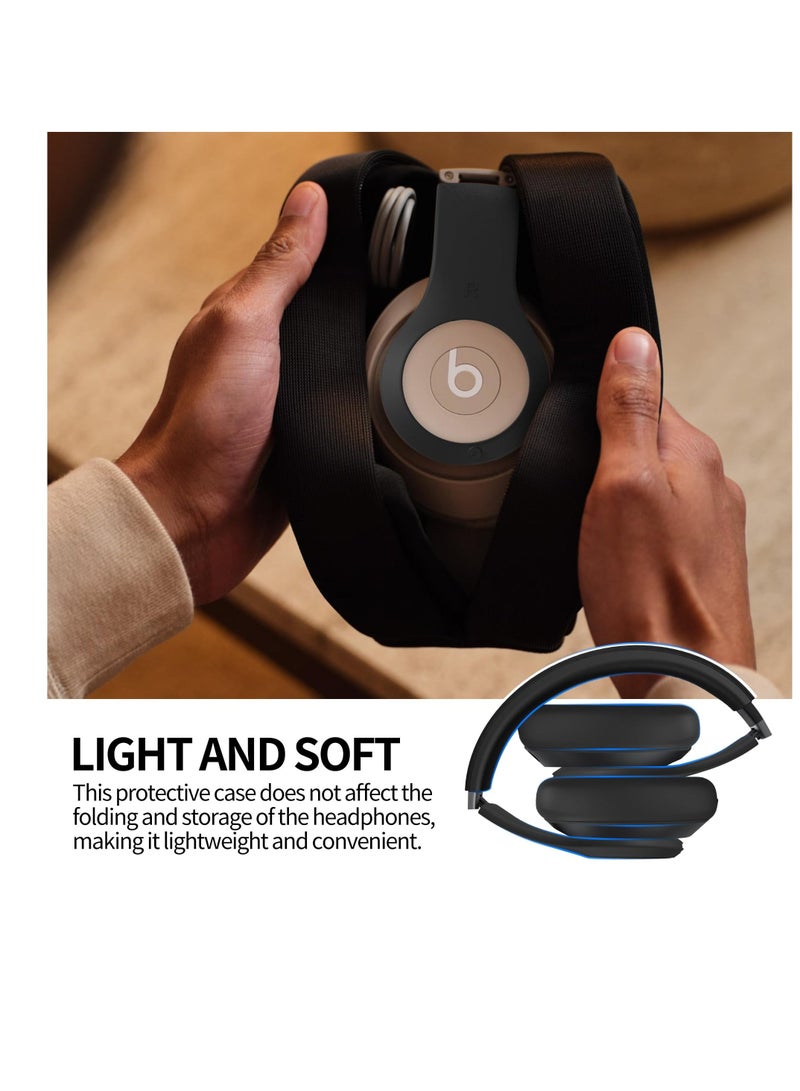 Silicone Case for Beats Studio Pro, 3 in 1 Anti-Scratch Ear Pad Case Cover/Shell Cover/Headband Cover for Beats Studio Pro, Accessories Soft Silicone Skin Protector for Beats Studio Pro, Black - Image 4