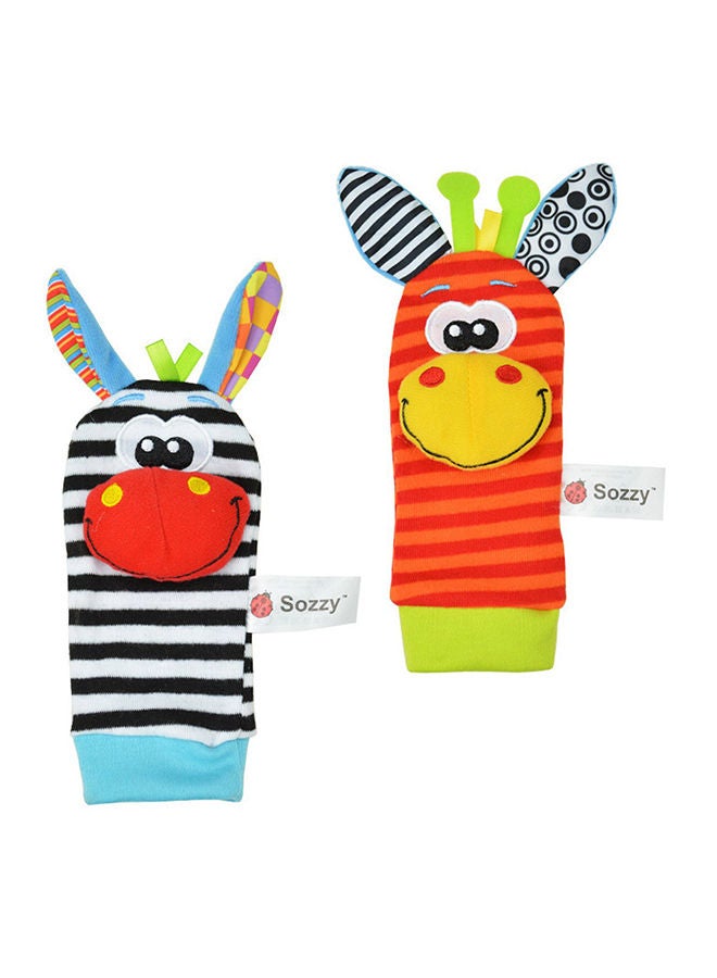 NIBEMINENT 2-Piece Infant Socks And Wrist Rattles Soft Toys Set
