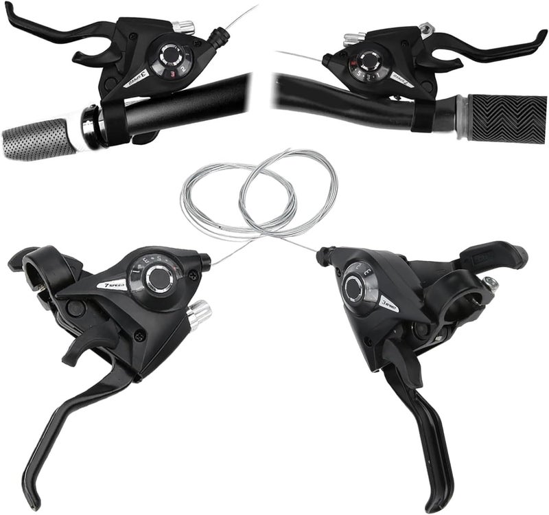 Mountain city road car finger brake handle set 3 × 7 speed transmission with wire brake handle - Image 1