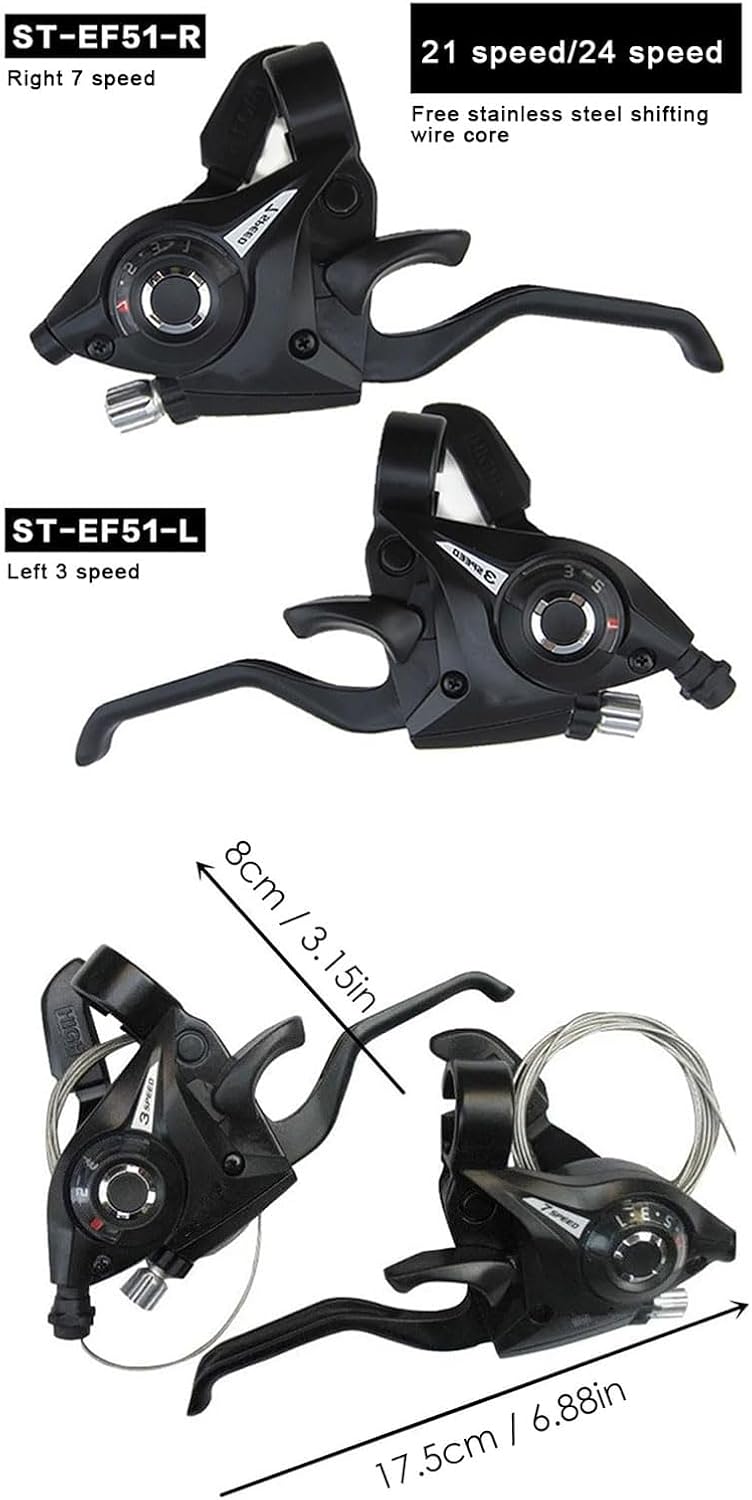 Mountain city road car finger brake handle set 3 × 7 speed transmission with wire brake handle - Image 2