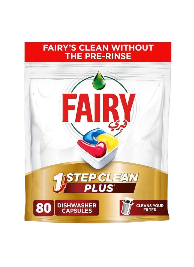 فيري Plus Automatic Dishwasher Tablets Lemon Scent 80 Capsules None - Image 1