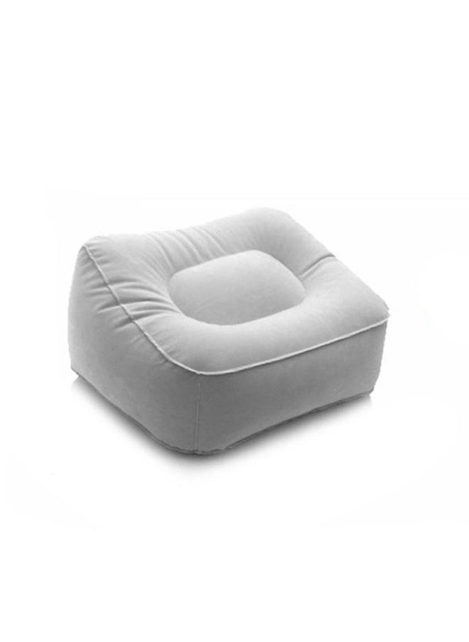 yongsheng Inflatable Foot Rest Pillow Flocking PVC Foot Massage Stool Relax Cushion for Outdoor Travel Home Office Airplane (Grey)  - Image 5