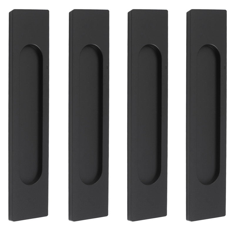 MOROBOR SelfStick Rectangular Sliding Door Pulls 4pcs Matte Black Aluminum Alloy Flush Pull PunchFree Handle for Windows Cabinets Matte Black - Image 2