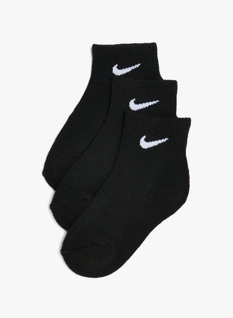 Nike Kids 3 Pack Basic Quarter Socks