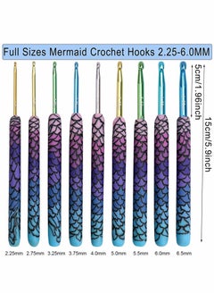 Excefore Crochet Hooks Kit, 9 Pcs Handle Knitting Crochet Magic Mermaid Crochet Hook 2.0-6.0mm Crochet Kit for Beginners, Exquisite Knitting Crochet Supplies  - Image 4