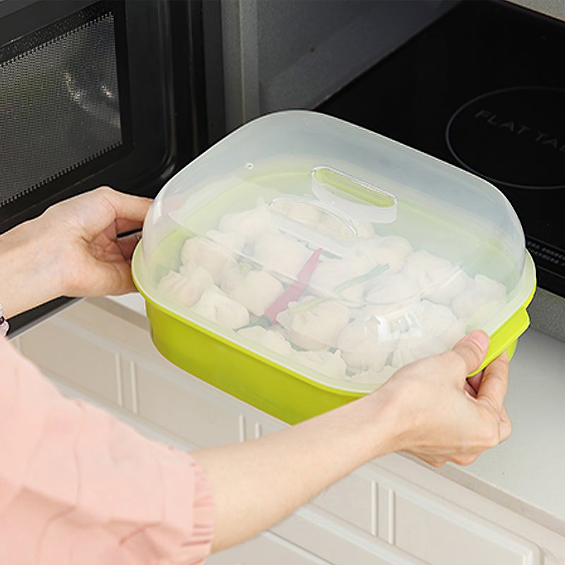 1pc Steamed Buns Steamer Microwave Oven Kitchen Steamer Heats up for Kitchen (Green) - Image 5