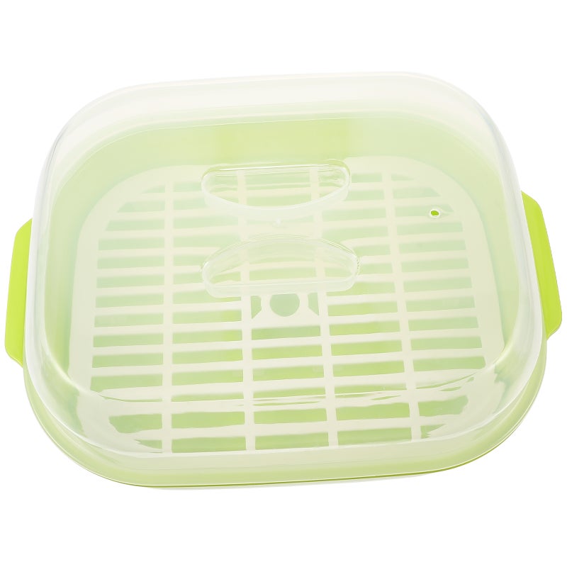 1pc Steamed Buns Steamer Microwave Oven Kitchen Steamer Heats up for Kitchen (Green) - Image 1