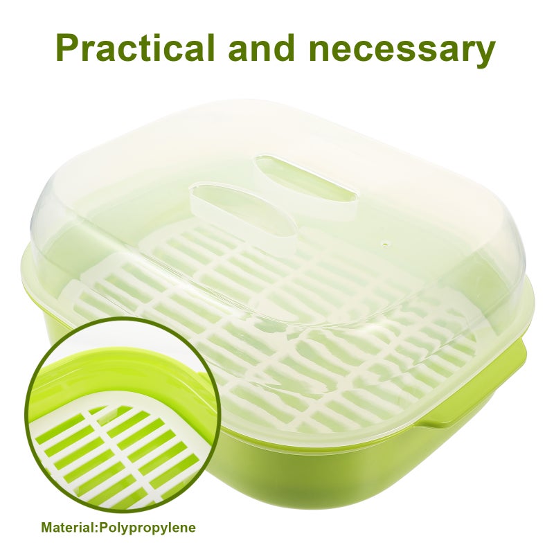 1pc Steamed Buns Steamer Microwave Oven Kitchen Steamer Heats up for Kitchen (Green) - Image 2