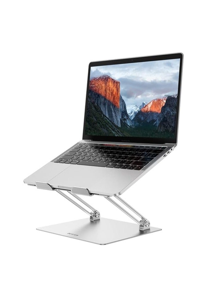 بيساين حامل كمبيوتر محمول/كمبيوتر شخصي LS10 من الألومنيوم من BESIGN، حامل كمبيوتر محمول قابل للتعديل ومريح، حامل قابل للرفع، متوافق مع أجهزة الكمبيوتر المحمولة Air وPro وDell وHP وLenovo مقاس 10-14 بوصة، فضي - Image 5