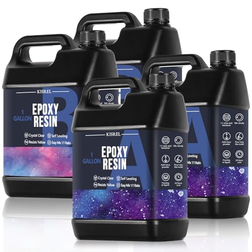 KISREL Epoxy Resin 4Gallon - Crystal Clear Epoxy Resin Kit - No Yellowing No Bubble Art Resin Casting Resin for Art Crafts, Jewelry Making, Wood & Molds - Image 1