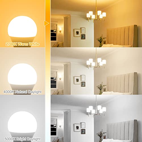 hansang 6 watt (60w Equivalent) LED Bulbs, E12 Small Base Candelabra Round Light Bulb, 600 Lumen, Warm White 2700K Ceiling Fan Light Bulbs, A15 LED Bulb Globe Shape, Non dimmable (6 Pack) - Image 3