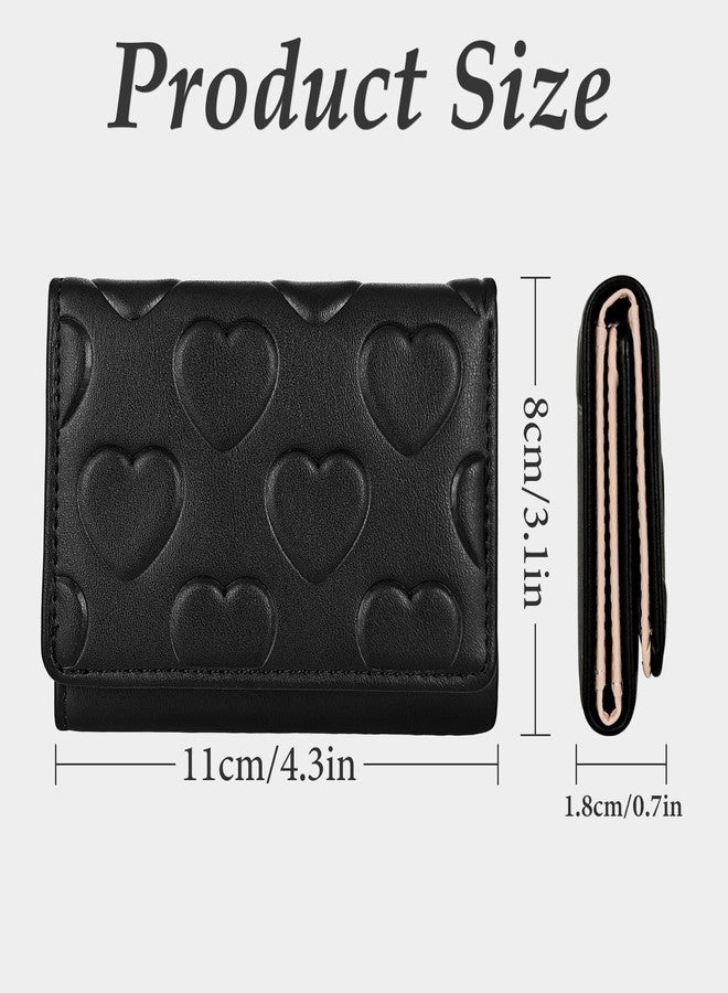 WisePoint Credit Card Wallet with Heart-shaped Pendant, PU Leather Credit Card Holder for Women and Girls, Cute Women's Wallet Card Holder Wallet for Shopping, Dating, Travel (black) - Image 2