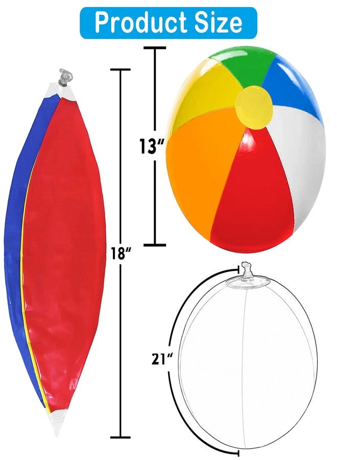 Lamnhin Beach Ball for Kids Pool Party: 12 Pack 18 Inch Inflatable Beach Balls Bulk - Blow up Beach Toys for Hawaiian Tropical Theme Party Decorations Favors Supplies - Image 2