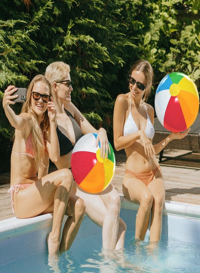 Lamnhin Beach Ball for Kids Pool Party: 12 Pack 18 Inch Inflatable Beach Balls Bulk - Blow up Beach Toys for Hawaiian Tropical Theme Party Decorations Favors Supplies - Image 4