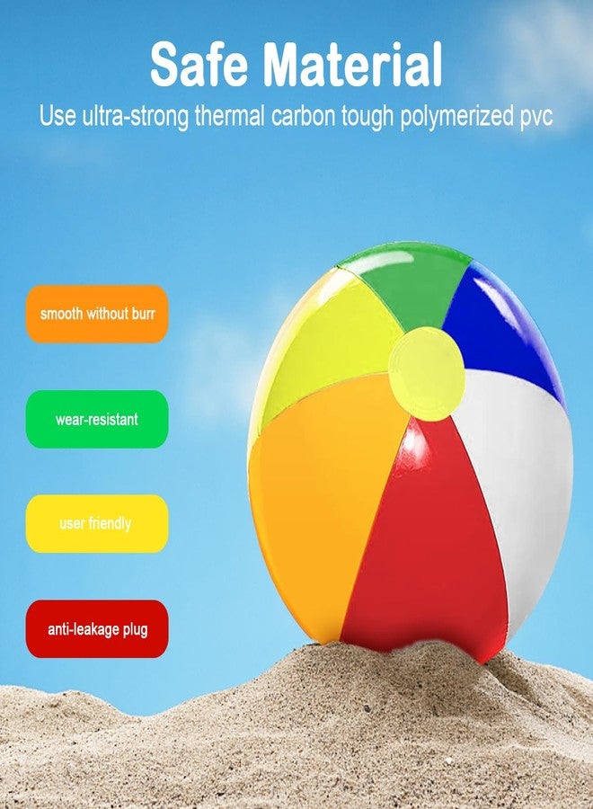 Lamnhin Beach Ball for Kids Pool Party: 12 Pack 18 Inch Inflatable Beach Balls Bulk - Blow up Beach Toys for Hawaiian Tropical Theme Party Decorations Favors Supplies - Image 5