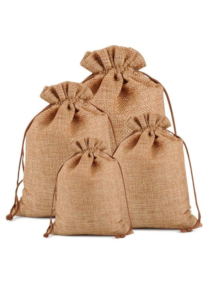 10 PCS Burlap Gift Bags Wedding Hessian Jute Bags Linen Jewelry Pouches with Drawstring for Birthday, Party, Wedding Favors, Present, Art and DIY Craft - Image 5