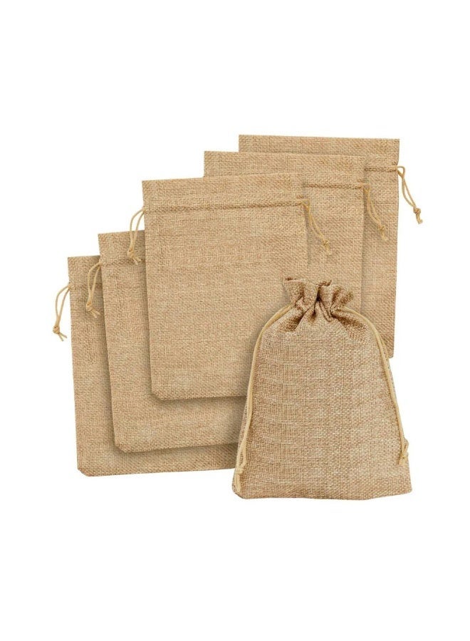 10 PCS Burlap Gift Bags Wedding Hessian Jute Bags Linen Jewelry Pouches with Drawstring for Birthday, Party, Wedding Favors, Present, Art and DIY Craft - Image 1
