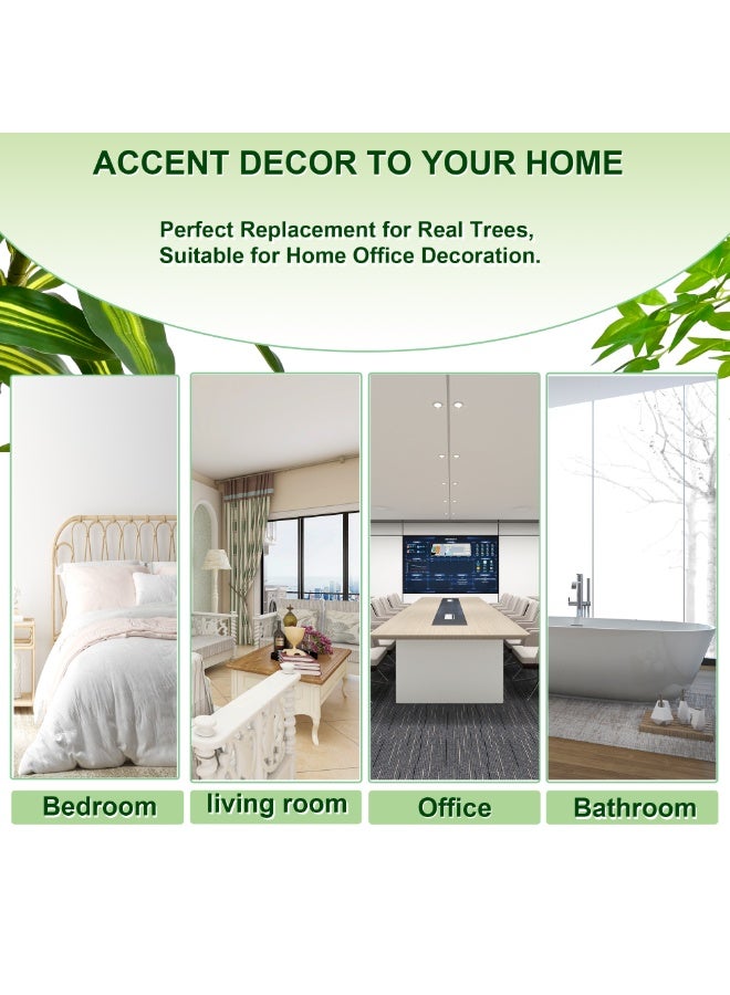 MirageBotanics 4ft Artificial Bamboo Tree, Fake Nandina Tree, Faux Nantian Bamboo Bonsai with White Planter, for Home Office Mall Exhibition Hall Living Room Garden Balcony Entryway Dining Room - Image 5