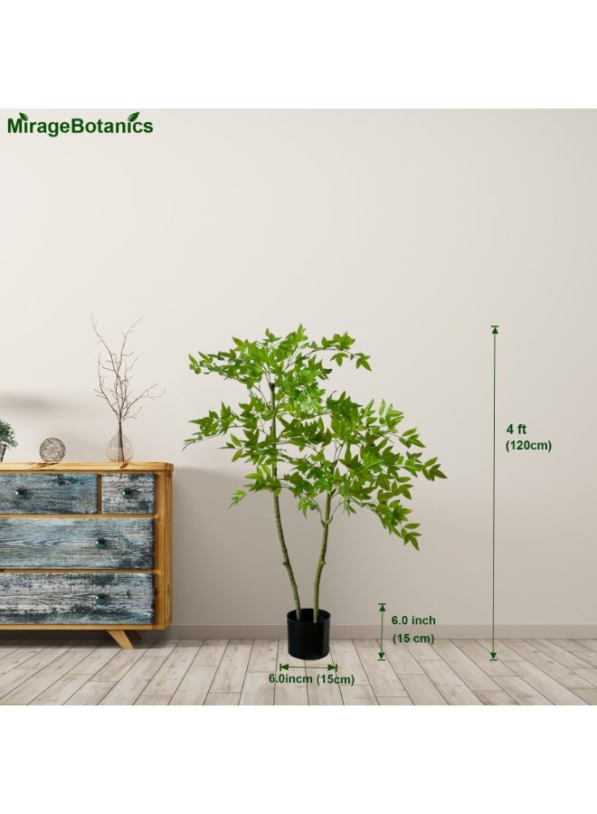 MirageBotanics 4ft Artificial Bamboo Tree, Fake Nandina Tree, Faux Nantian Bamboo Bonsai with White Planter, for Home Office Mall Exhibition Hall Living Room Garden Balcony Entryway Dining Room - Image 2