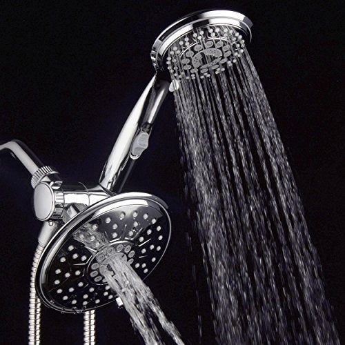 Hydroluxe 30-Setting Ultra-Luxury 6 inch Rainfall Shower Head & Handheld 3-way Combo with Water Saving Pause Switch and Stainless Steel Hose/Enjoy Separately or Together! Premium All Chrome Finish - Image 3