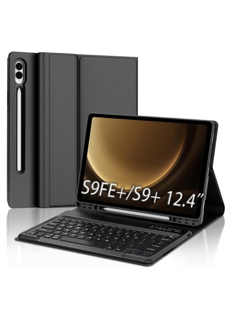 Keyboard Case for Galaxy Tab S9 FE Plus 12.4 2023 Detachable Wireless Keyboard, Protective Cover (SM-X610 / SM-X616) (Galaxy S9 FE Plus(12.4'))