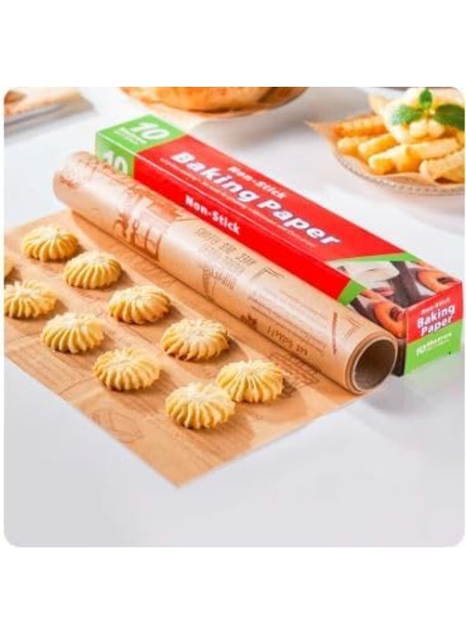 لفة ورق خبز غير لاصقة للصواني والقلايات الهوائية، 10 أمتار × 30 سم - Image 1