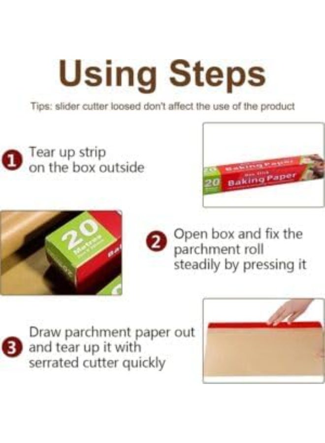 لفة ورق خبز غير لاصقة للصواني والقلايات الهوائية، 10 أمتار × 30 سم - Image 2