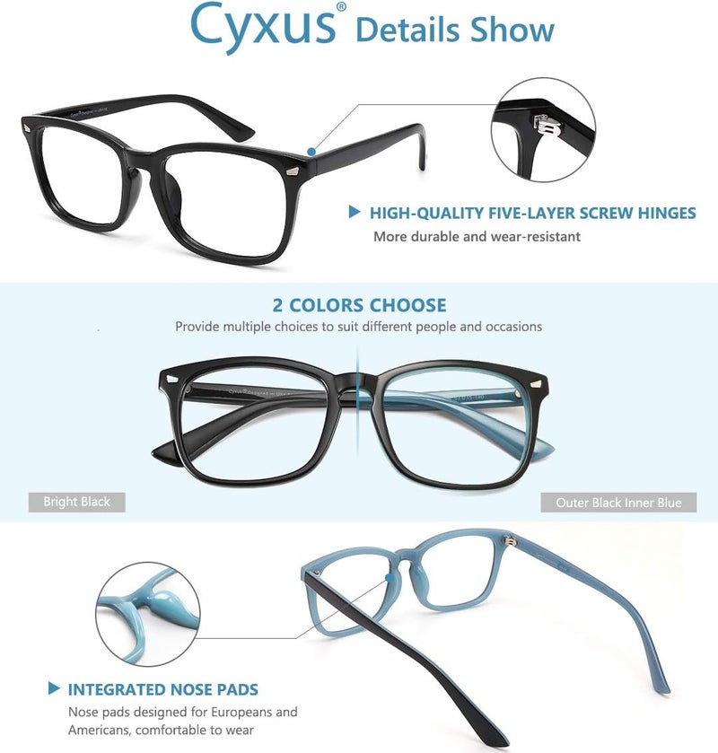 Cyxus Blue Light Glasses for Men Women Reduce Eye Strain UV Blocking for Computer Screen 8082 - Image 5