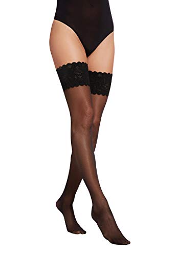 Wolford Satin Touch 20 Stay-Up For Women Black X-Small - Image 4
