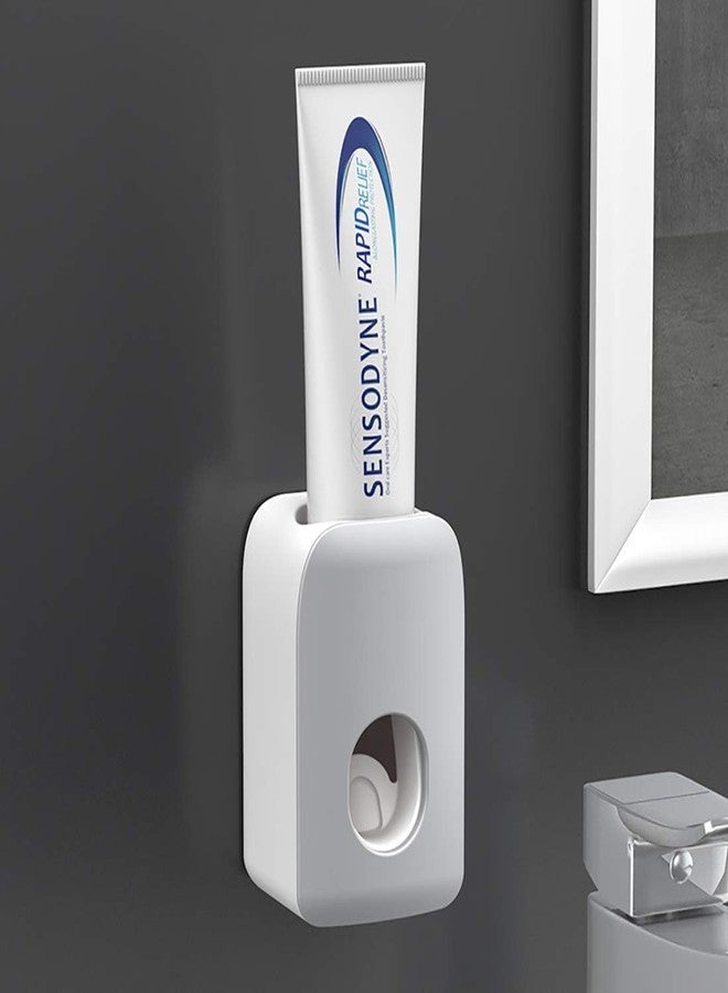 KRUPAVI Toothpaste Dispenser Wall Mounted for Bathroom Automatic Toothpaste Squeezer for Kids and Adult, Space-Saving Bathroom Organizer, Non-Drill, Water-Resistant (1 Pcs) - Image 1