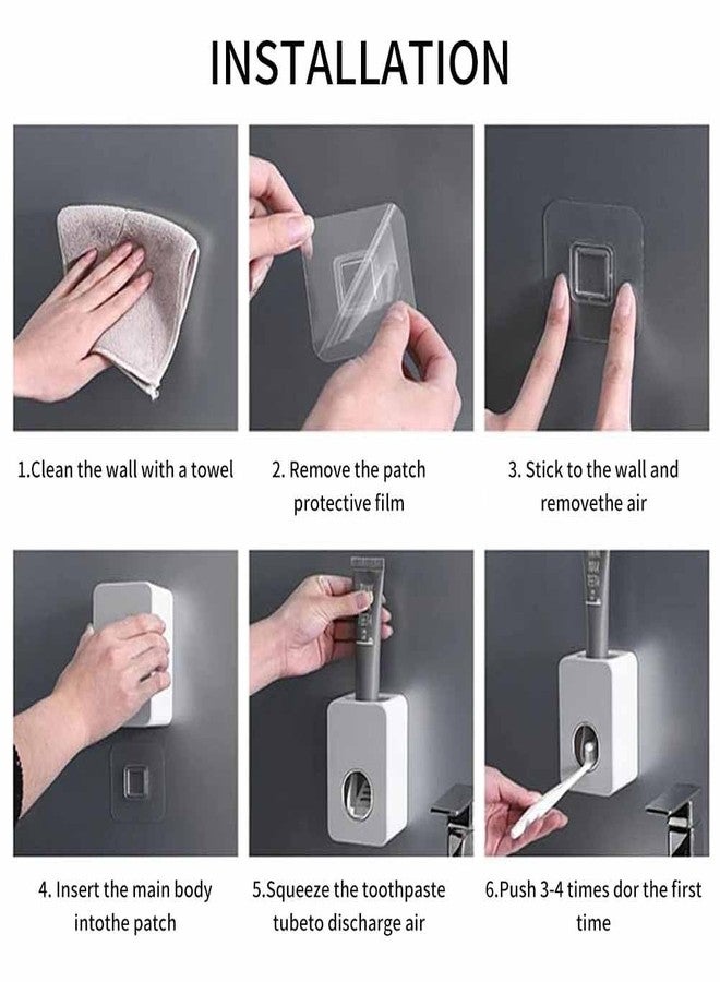 KRUPAVI Toothpaste Dispenser Wall Mounted for Bathroom Automatic Toothpaste Squeezer for Kids and Adult, Space-Saving Bathroom Organizer, Non-Drill, Water-Resistant (1 Pcs) - Image 2
