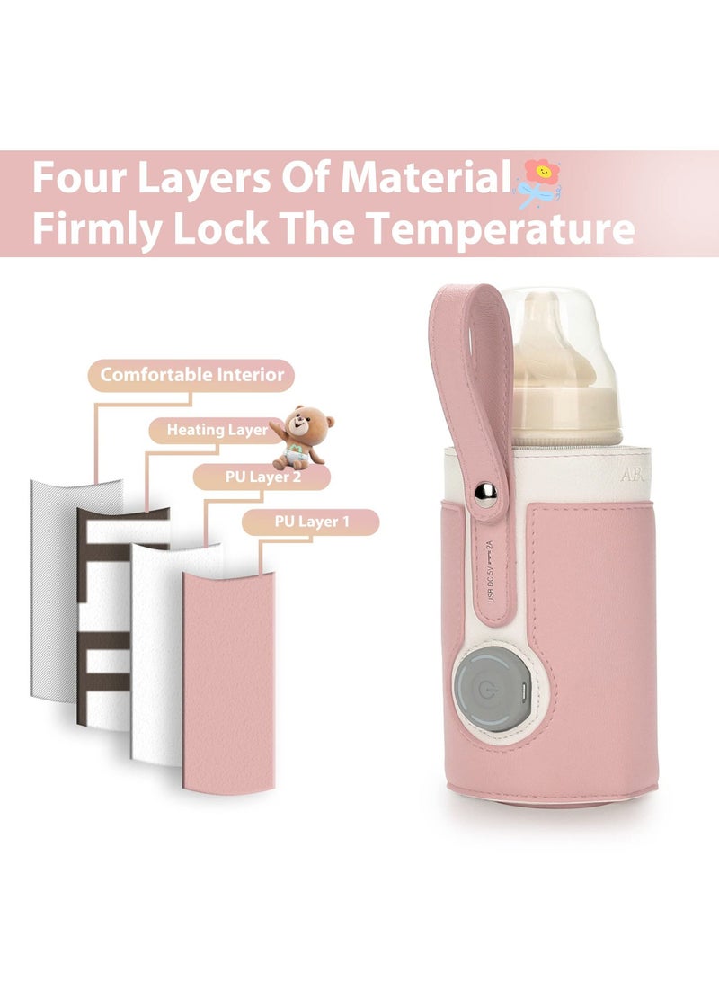 Portable Bottle Warmer, Bottle Warmer with 2A USB Wall Charger, with 3 Temperature Control, USB Baby Bottle Warmer for Breastmilk or Formula for Travel and Other Outdoor Activities - Image 4