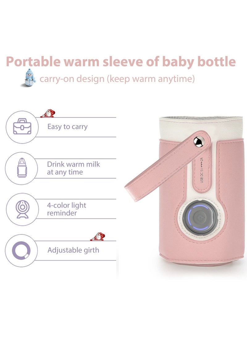 Portable Bottle Warmer, Bottle Warmer with 2A USB Wall Charger, with 3 Temperature Control, USB Baby Bottle Warmer for Breastmilk or Formula for Travel and Other Outdoor Activities - Image 2