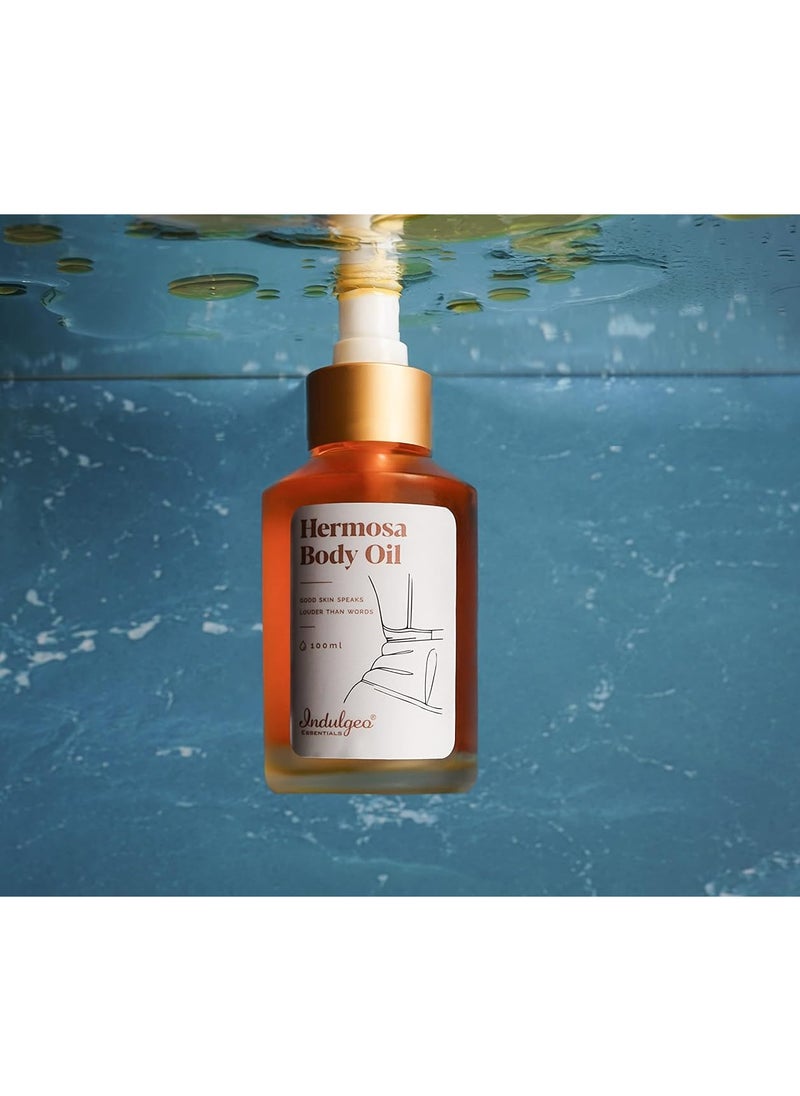 Indulgeo ESSENTIALS INDULGEO ESSENTIALS Duo Combo Hermosa Body Oil 100Ml and Blooming Body Oil 100Ml Pack of 2  - Image 4