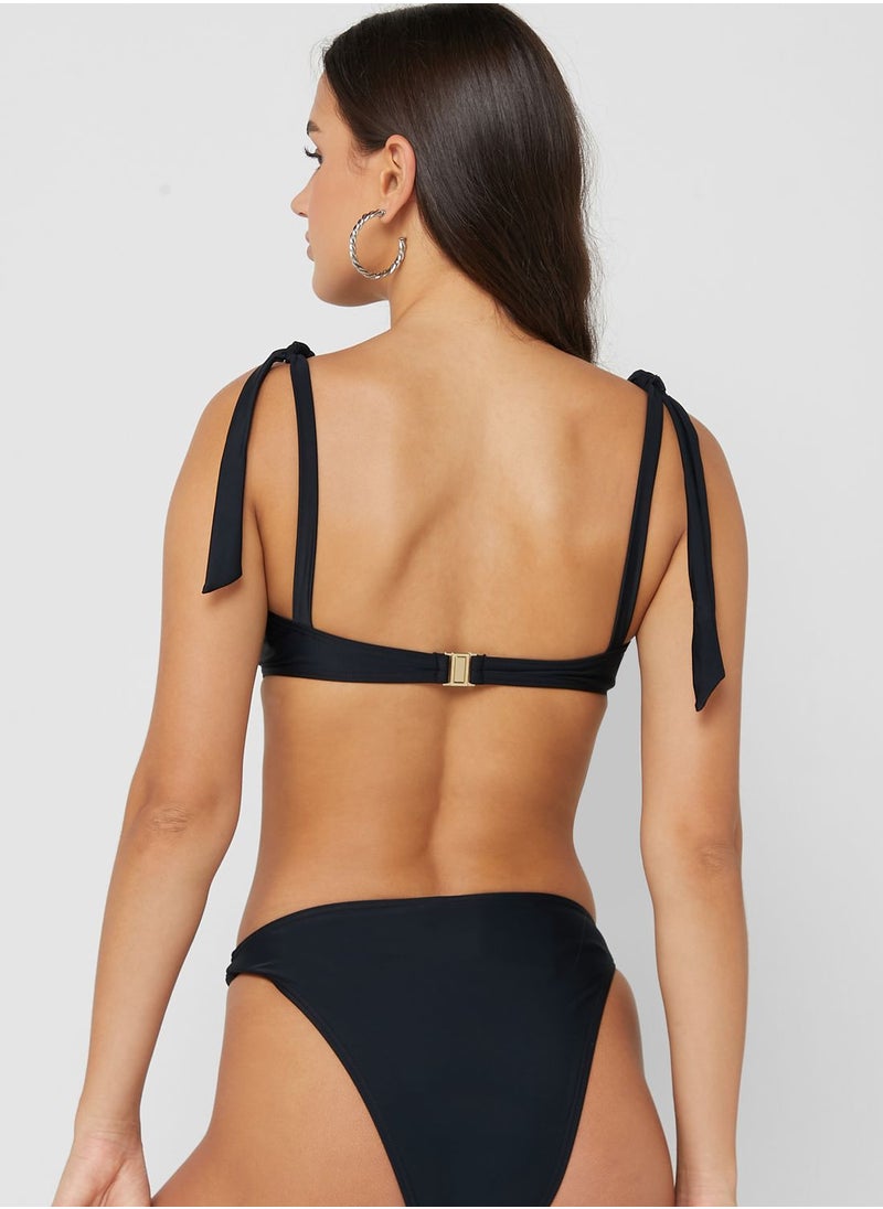 SOUTH BEACH - Tie Shoulder Underwired Bra & Brief Set - Image 1