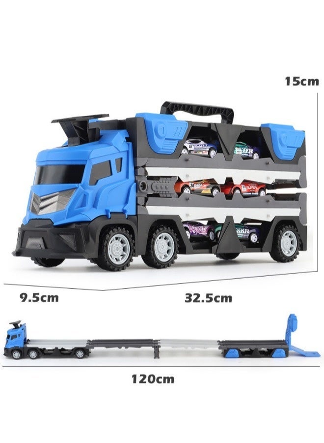Vixplorn Kids' Trucks, Kids' Track Toy Trucks, Folding Toy Trucks, Foldable Transforming Track Cars, Come With 12 Toy Cars, Toy Trucks/Track Cars Suitable For Children Aged 3 And Up, Gifts For Children. - Image 2