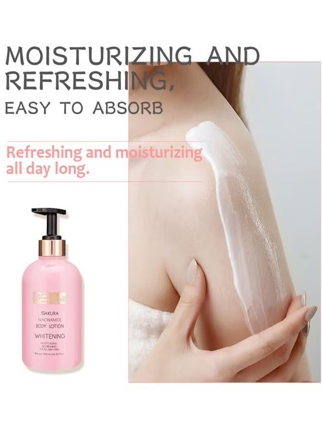 Shawill Sakura Niacinamide Whitening Body Lotion 500ml - Image 3