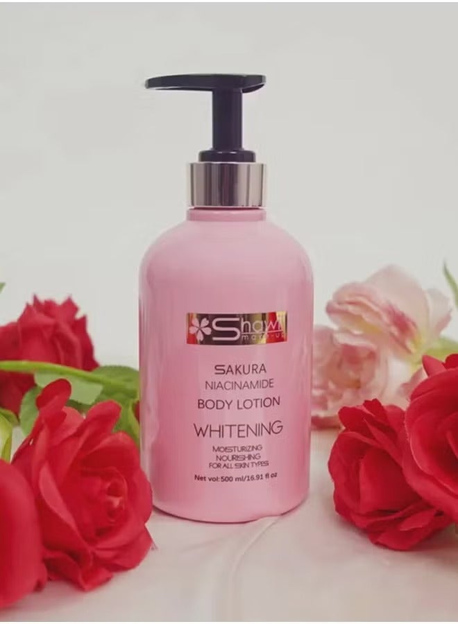 Shawill Sakura Niacinamide Whitening Body Lotion 500ml - Image 2