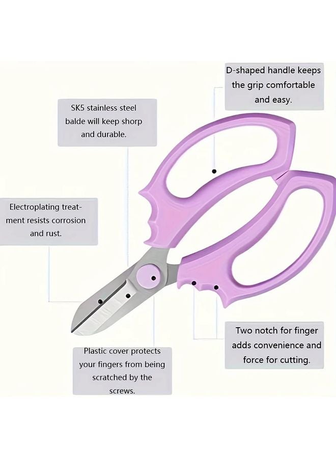 Pink SUMYOUNG Professional Pruning Shears Stainless Steel Blades Comfort Grip for Gardening Trimming Plant Pruning - Image 5