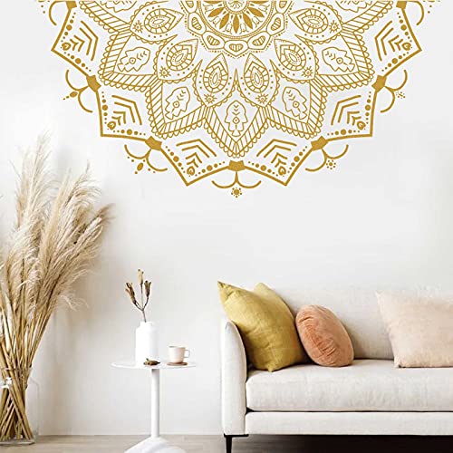 Kazova Half Mandala Wall Decal Mandala Wall Sticker Mandala Decals for Walls Flower Wall Stickers Removable Peel and Stick Wall Decals for Bedroom Living Room Yoga Studio Decor - Image 3