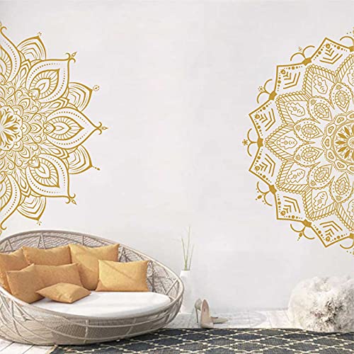 Kazova Half Mandala Wall Decal Mandala Wall Sticker Mandala Decals for Walls Flower Wall Stickers Removable Peel and Stick Wall Decals for Bedroom Living Room Yoga Studio Decor - Image 5