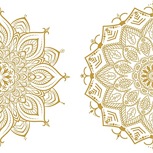 Kazova Half Mandala Wall Decal Mandala Wall Sticker Mandala Decals for Walls Flower Wall Stickers Removable Peel and Stick Wall Decals for Bedroom Living Room Yoga Studio Decor - Image 1