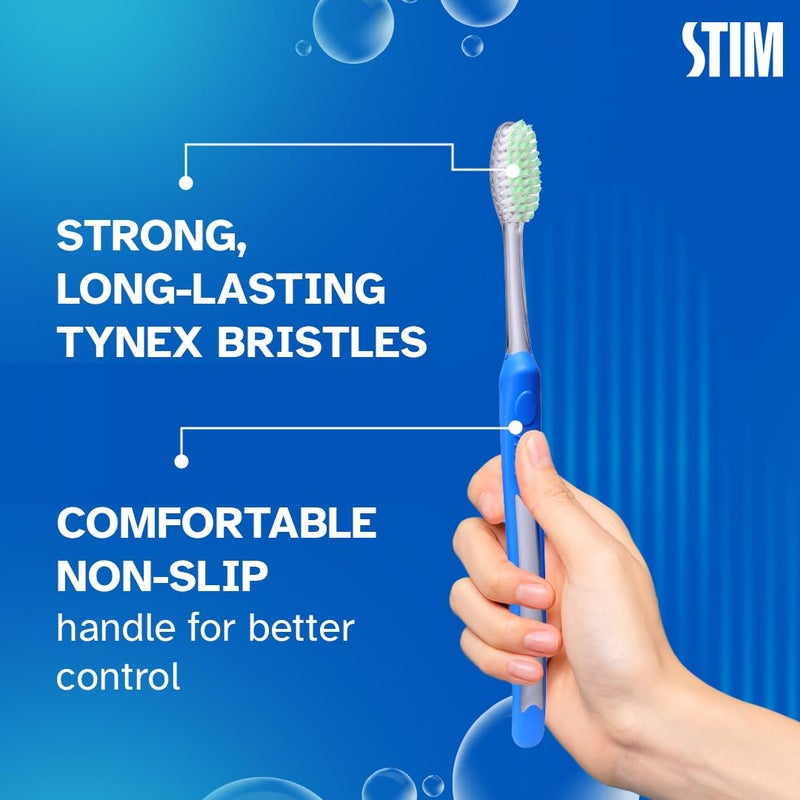 STIM سيليكي | فرشاة أسنان فائقة النعومة | شعيرات لطيفة جداً | تنظف على طول خط اللثة | تنظف حتى الضرس الثالث - عبوة من 2 - Image 3