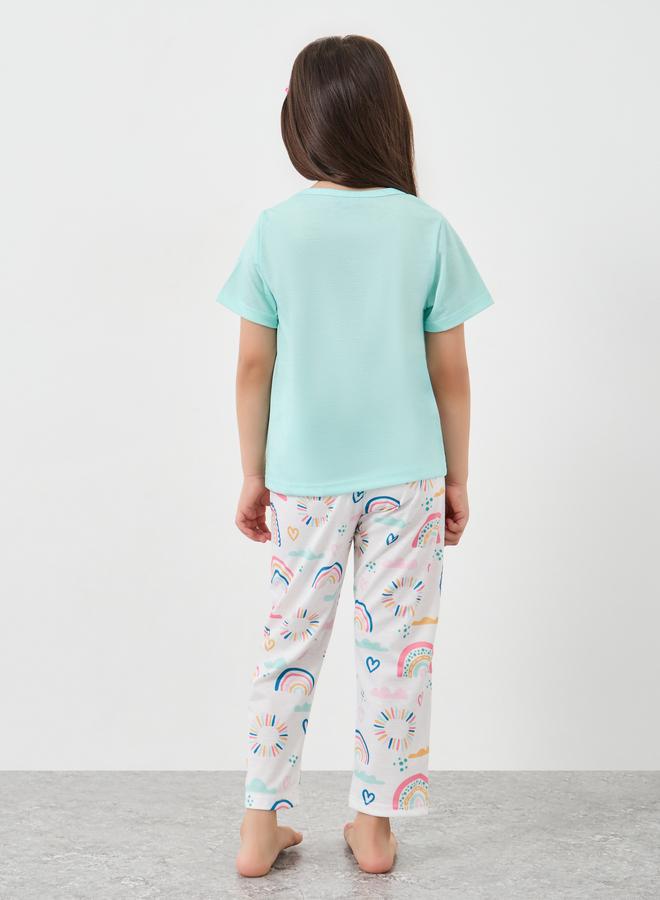 Styli Graphic Print T-Shirt and Pyjama Set - Image 4