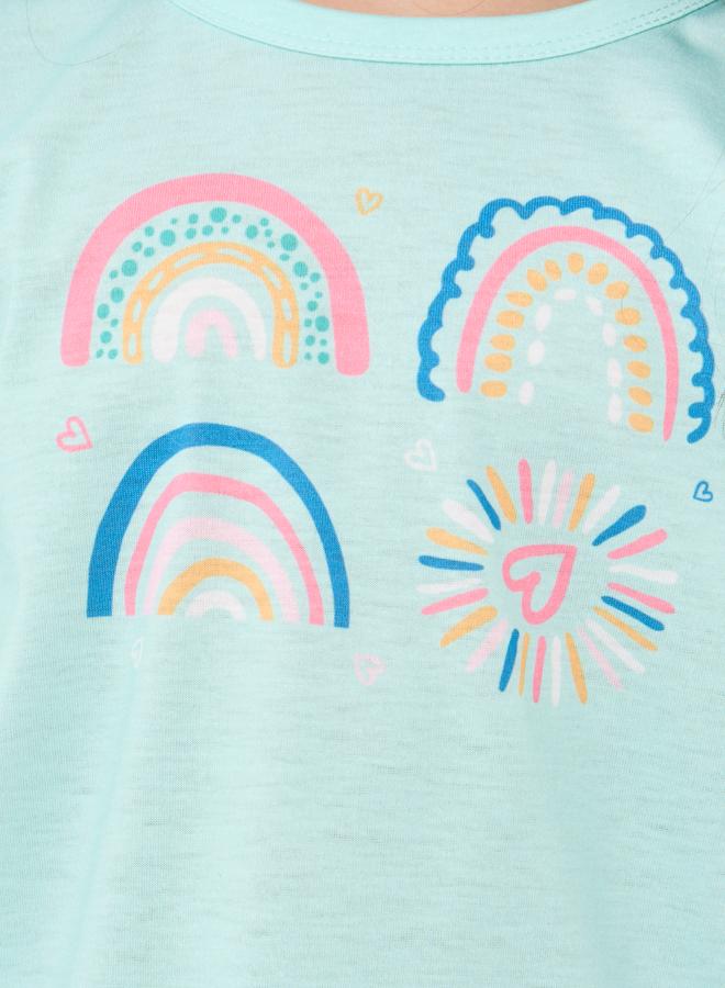 Styli Graphic Print T-Shirt and Pyjama Set - Image 3