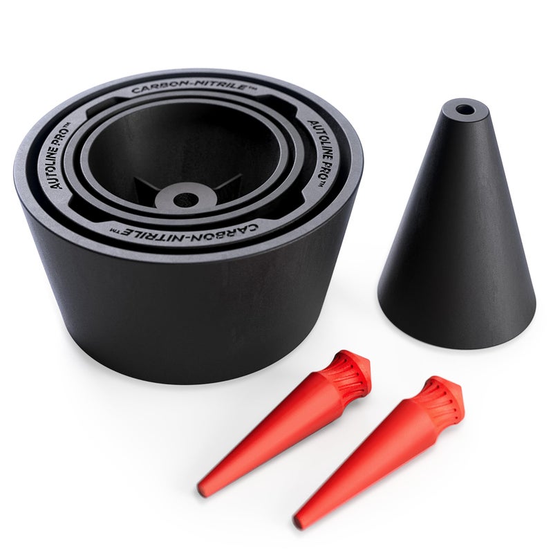 AutoLine Pro Premium Cone and Plugs 2in1 Adapters for Automotive Smoke Machine Leak Testing Cone Cap Plugs Function CarbonNitrile Patented Design